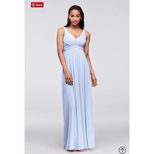 Cowl Back Bridesmaid dress in ice blue
